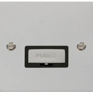 Click Scolmore Connection Unit Fused 13A Polished Chrome Black Insert