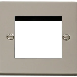 Click Scolmore Victorian Pearl Nickel 1 Gang New Media Unfurnished Plate 2 Apertures