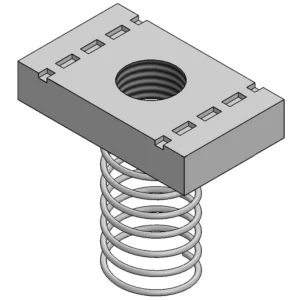 Newlec Channel Nut Long Spring M8 Thread Bright Zinc Plated [Pack=20]