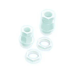 Newlec Hexagon Top Stuffing Gland 20mm IP54 Nylon White for 8-13mm Dia Cables C/W Locknut [Pack=10]