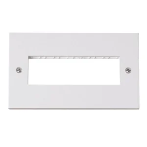 Click Scolmore Front Plate 2 Gang 6 Aperture In Line White