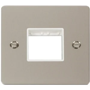 Click Scolmore Front Plate 1 Gang 2 Aperture Pearl Nickel White Insert
