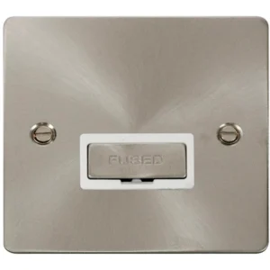 Click Scolmore Connection Unit Fused 13A Brushed Stainless White Insert