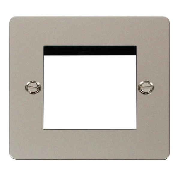 Click Scolmore Front Plate 1 Gang Twin Aperture Pearl Nickel - Image 2