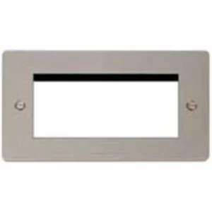Click Scolmore Front Plate 2 Gang Quad Aperture Pearl Nickel