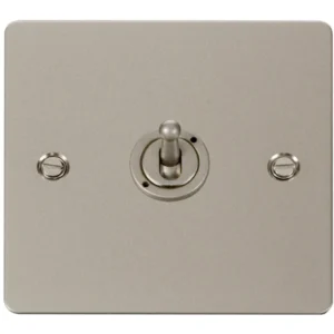 Click Scolmore Toggle Switch 1 Gang 2 Way 10A Pearl Nickel