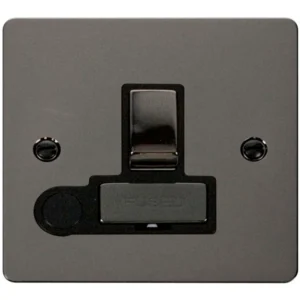 Click Scolmore Connection Unit Switched Flex Outlet 13A Black Nickel Black Insert