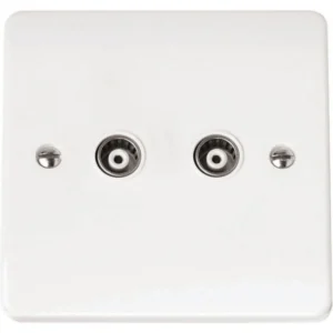 Click Scolmore Socket Coaxial Twin Isolated White