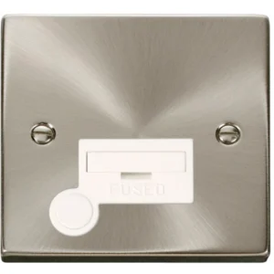 Click Scolmore Connection Unit Flex Outlet 13A Sat Chrome White Insert Victorian