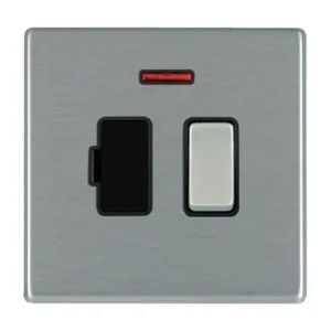 Hamilton Connection Unit Fused Neon 86X86mm Satin Steel Black Insert