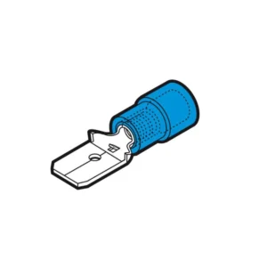 Newlec 1.5-2.5mm² Partially Insulated Push-On Male Terminal 6.35 X 0.8mm Blue