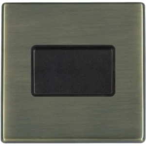 Hamilton Switch Rocker 1 Gang TP 10A 86X86mm Antique Brass Black Insert