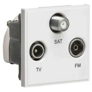 Newlec Euro Module 50X50Mm Sat1/Sat2/Tv/Radio Outlet Quad