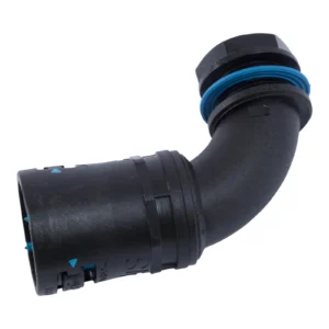 Newlec 25mm Conduit Flexible Gland 90° Elbow IP68 PVC Black C/W Locknut [Pack=5]