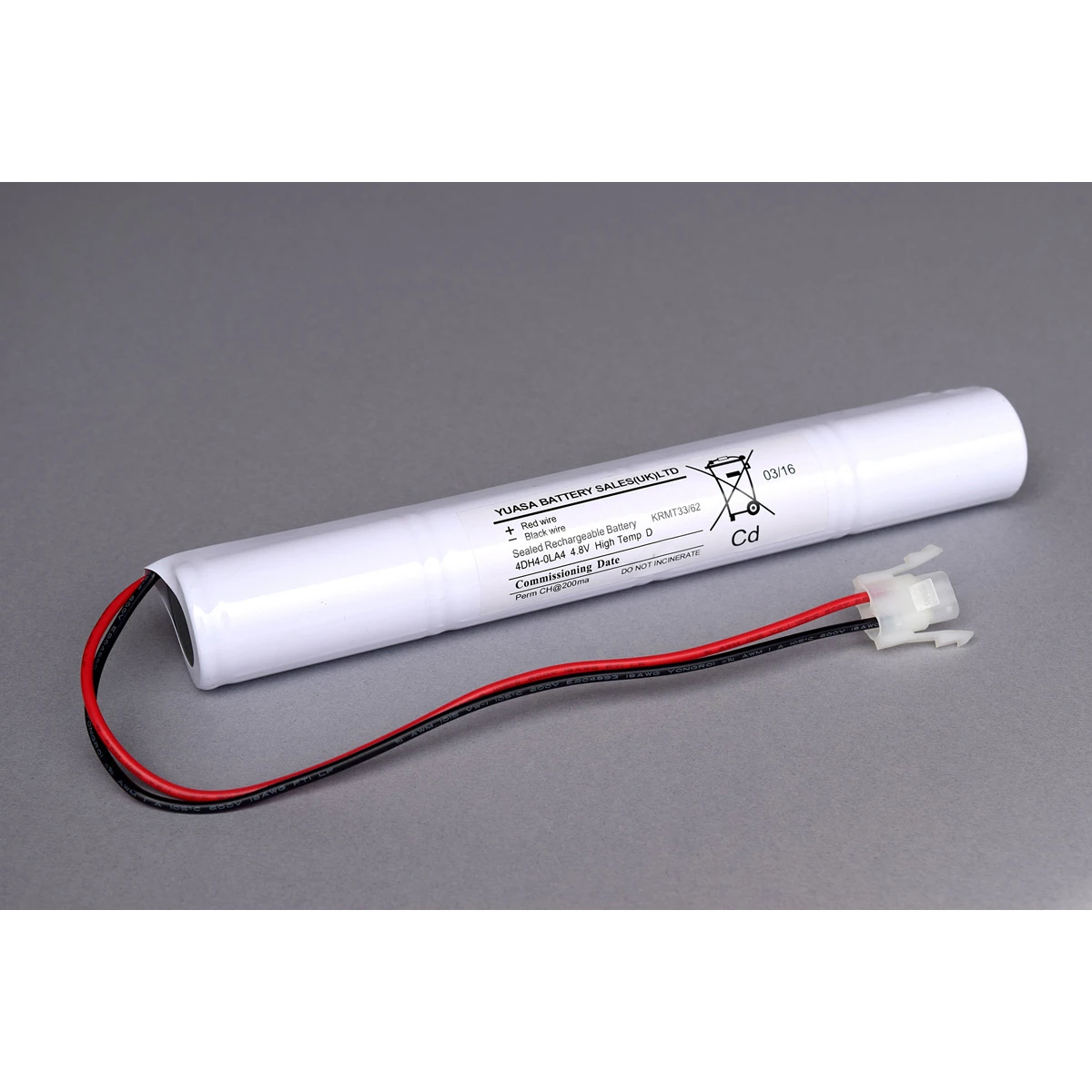 Yuasa 4Cell D 4.8V 4Ah H/Temp Stick Batt+Plug - Image 2