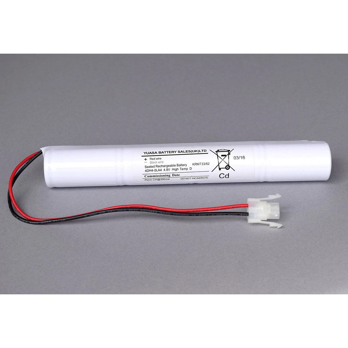 Yuasa 4Cell D 4.8V 4Ah H/Temp Stick Batt+Plug - Image 3