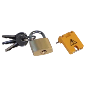 Lewden 3 Key Padlock Hazard Indicator Yellow