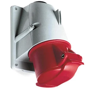 MK Electric Socket Triple Pole Neutral+Earth Angled Surface IP44 32A 415V Red