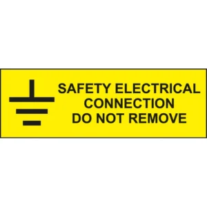 Easyfix Warning Label 'Safety Electrical Connection' Self Adhesive 75 x 25mm Vinyl (Pack=10)