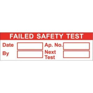 Easyfix Testing Label 'Failed PAT Test' Self Adhesive 50 x 15mm Vinyl (Pack=80)