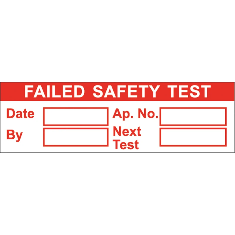 Easyfix Testing Label 'Failed PAT Test' Self Adhesive 50 x 15mm Vinyl (Pack=80) - Image 2