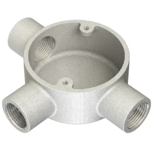 Newlec 20mm Steel Conduit Equal Tee Box 3-Way Malleable - Galvanised Steel