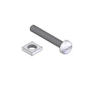 Newlec Roofing Bolt+Nut Mushroom Head M6 x 25mm Bright Zinc Plated [Pack=200]