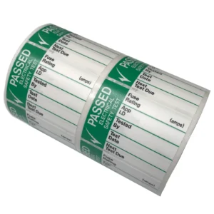Industrial Signs Label Write On Pass Test Large S/A Vinyl 42.5 x 32.5mm Green/White (Pack=250)