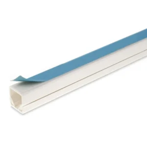 Newlec Mini Trunking Self Adhesive 16 x 16mm 3m Length PVC White C/W Lid