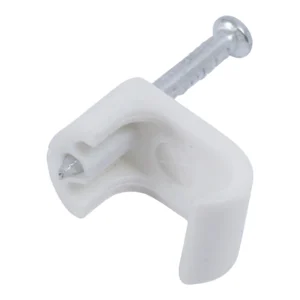 Newlec Nail In Flat Cable Clip White for 4.0-6.0mm Twin+Earth [Pack=100]