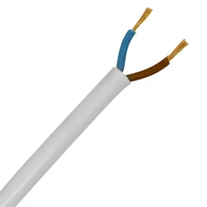 Commodity Cables 2182Y 0.5mm² White PVC Har H03VV-F Cable 2-Core Flexible