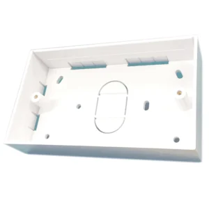 Newlec Surface Mounting ABS Box Square Edge 2 Gang 32mm White