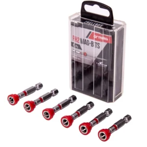 Armeg Screwdriver Bit 6 Piece Magnetic Collar Tic Tac Box Ph2