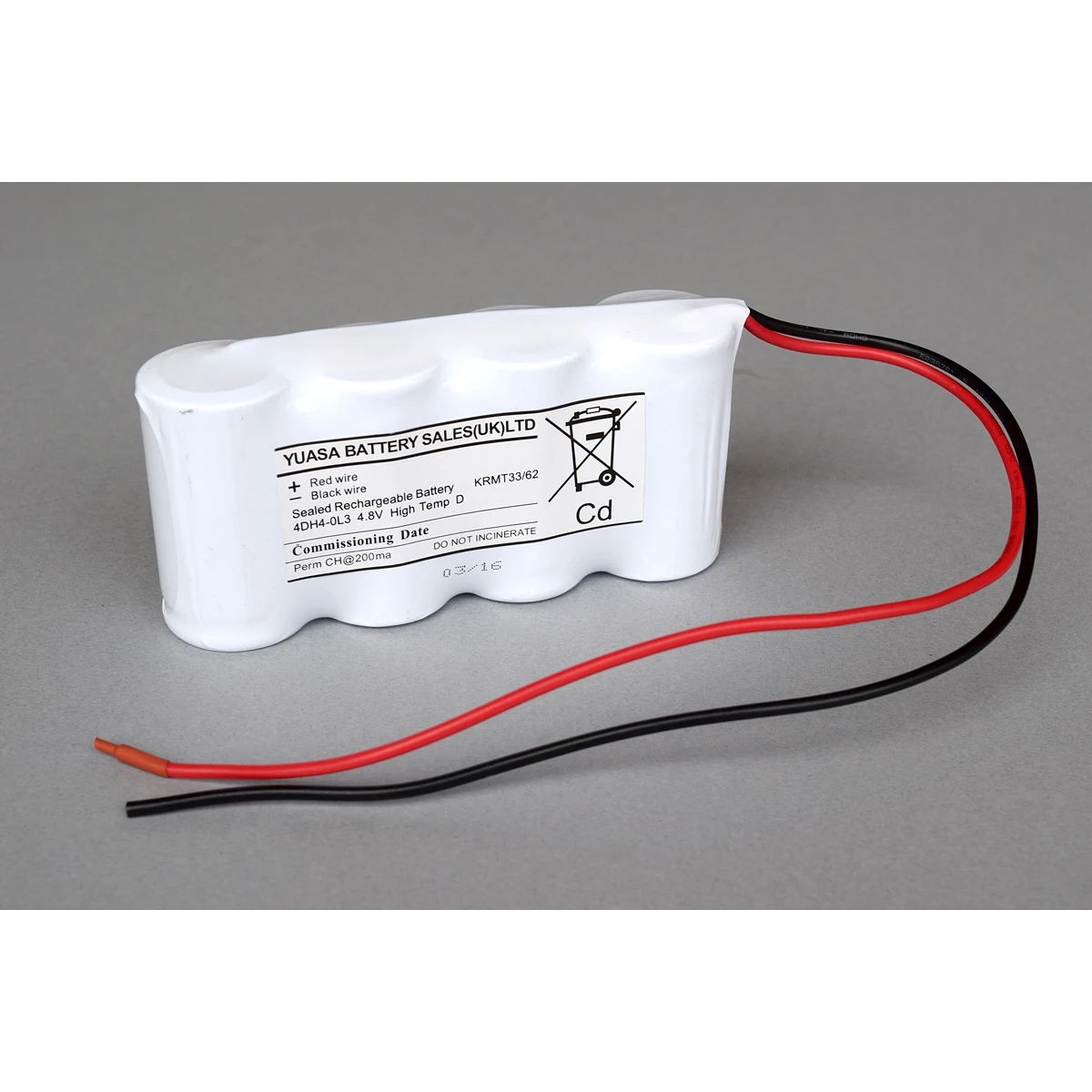 Yuasa Battery 4.8V 4.0Ah Ni-Cd 131 x 33.5 x 62 mm - Image 2