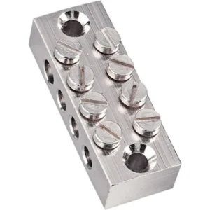 Newlec Earth Block 4 Way Main Terminal Nickel Plated Brass