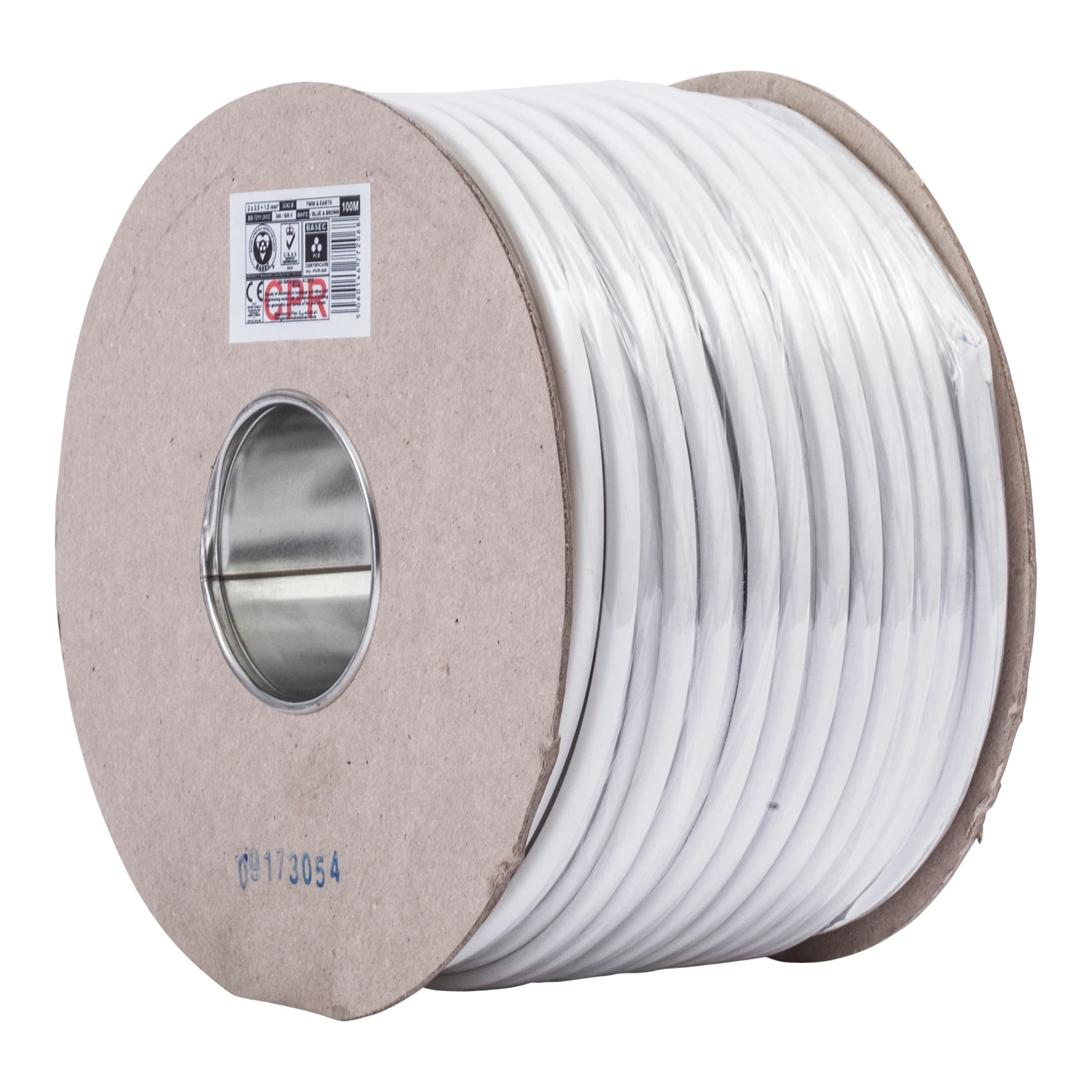 Commodity 2.5mm White Basec Cable 2-Core Twin & Earth