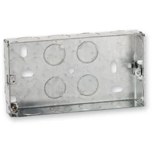 Newlec Mounting Box Flush 2 Gang 25mm Depth Galvanised