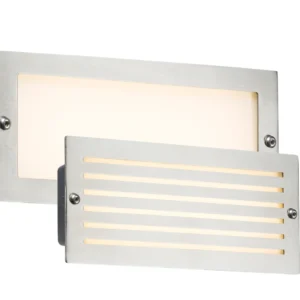 Knightsbridge MLA 230V IP54 5W White LED Recessed Brick Light - Brushed Steel Fascia