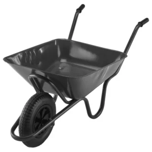 Defiance Wheelbarrow Pneumatic Tyre Press Pan 85L Black
