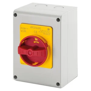 Scame Isolator Triple Pole+Neutral Enclosed Emergency Switching 20A Plastic Surface IP65