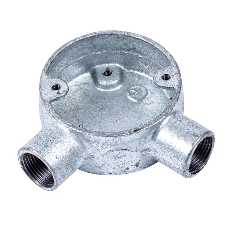 Niglon Circular Box 2Way Angle 20mm Malleable Iron Galvanised