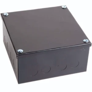 Newlec Adaptable Box 150 x 150 x 75mm Black Enamel With 16 x 20mm Knockouts