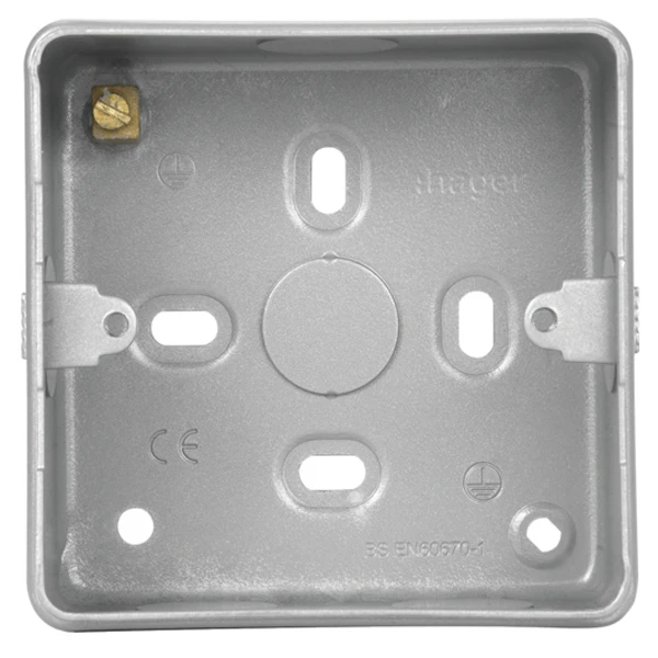 Hager Box 1 Gang Back Knockouts 86X86X41mm Grey Metalclad