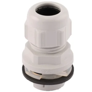Newlec Dome Top Stuffing Gland 25mm IP68 Nylon Grey for 11-17mm Dia Cables C/W Locknut (Pack=5)