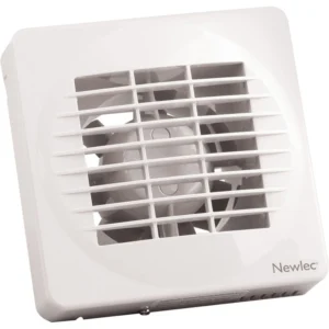 Newlec Wall/Window Axial Fan SELV 100mm White With Timer+Humidistat