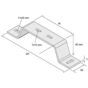 Unistrut D Cable Tray Stand Off Bracket 600mm Pre-Galvanised Steel