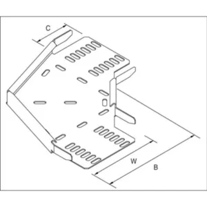 Unistrut D Cable Tray Medium Duty Bend Flat 600mm Pregalvanised Steel