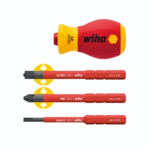 Wiha Screwdriver VDE Stubby 4 Piece Set 3.5mm/Ph2/Sl/Pz2 Insulate