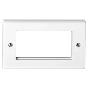 Deta Data Plate 2 Gang 4 Module White Moulded