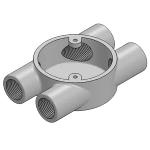 Metpro Circular Box Through H 4 Way 20mm Galvanised